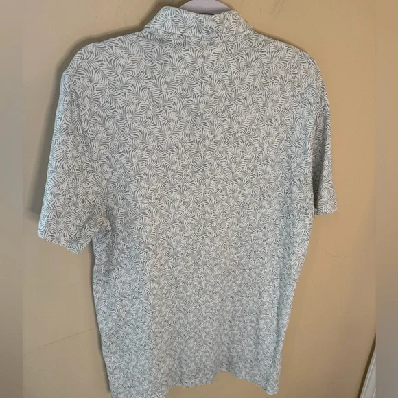 Faherty Reserve Movement Polo Light Blue Palm Stretch Performance Shirt size L - Picture 2 of 8